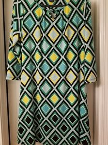 Karri Blue Diamond print shift dress